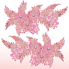4Pcs Flower & Leaf Polyester and Plastic Applqiues PATC-CY0001-49B-7