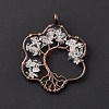 Flower Natural Quartz Crystal Copper Wire Wrapped Chip Big Pendants G-E195-12R-02-3