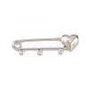 Heart Brass Brooch Findings KK-Z132-01P-01-1