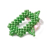 Beaded Rectangle with Flower Charms PALLOY-MZ01144-01-4