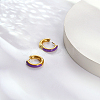 Real 18K Gold Plated 304 Stainless Steel Hoop Earrings UA1409-2-2