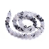 Natural Tourmalinated Quartz/Black Rutilated Quartz Beads Strands X-G-E558-04-8mm-2