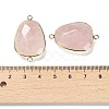 Natural Rose Quartz Faceted Connector Charms G-F763-02G-06-3