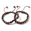 Adjustable Natural Carnelian and Non-magnetic Synthetic Hematite Braided Bead Bracelets BJEW-Z090-01D-4