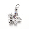 Brass Micro Pave Cubic Zirconia Pendants ZIRC-L085-15P-1