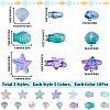 150Pcs 15 Style Transparent Spray Painted Glass Beads GLAA-SC0001-92-3