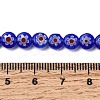 Handmade Millefiori Glass Flat Round Bead Strands LK-P011-22-4