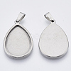 Non-Tarnish 201 Stainless Steel Pendant Cabochon Settings STAS-R101-01-2