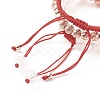 Natural Crackle Quartz & Lava Rock Braided Bead Bracelets Set BJEW-JB07212-02-8