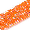 AB Color Plated Transparent Glass Rondelle Beads Strands EGLA-T029-2mm-10I-1