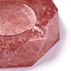 Resin with Natural Rose Quartz Chip Stones Ashtray DJEW-F015-07F-2