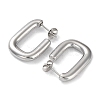 304 Stainless Steel Rectangle Ear Studs for Women X-EJEW-P234-04P-2