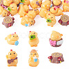 18Pcs 6 Styles Resin Chick & Stump with Mushroom Ornaments DJEW-TA0001-41-1