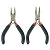 2Pcs 2 Styles Carbon Steel Chain Nose Pliers for Jewelry Making Supplies TOOL-TADJ0001-07-1