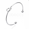 Tarnish Resistant 304 Stainless Steel Love Knot Cuff Bangle Making X-MAK-S073-001P-4