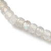 Faceted Rondelle Natural Labradorite Beads Stretch Bracelets BJEW-JB06383-09-4