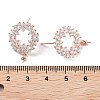 Donut 925 Sterling Silver Cubic Zirconia Stud Earring Findings EJEW-B038-16RG-3