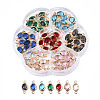70Pcs 7 Colors K9 Glass Connector Charms GLAA-N038-24-3