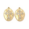 PVD Vacuum Plating 201 Stainless Steel with Rhinestone Pendants STAS-J401-VC995-2