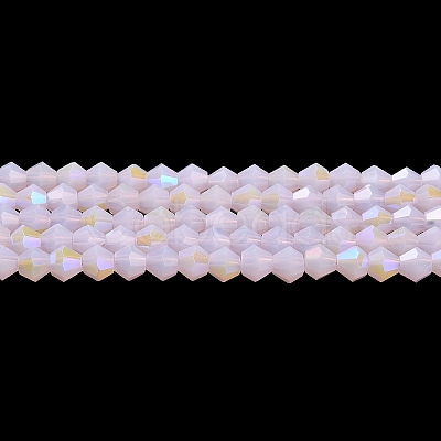 Imitation Jade Electroplate Glass Beads Strands GLAA-F029-J4mm-D02-1