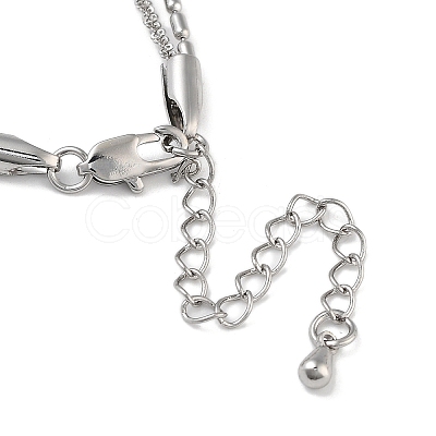 Brass Multi-strand Necklaces for Women NJEW-Q344-03P-1