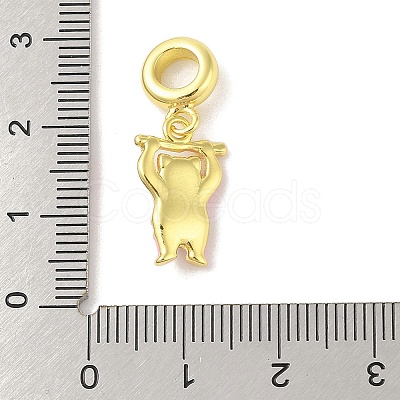 Rack Plating Brass Micro Pave Clear Cubic Zirconia Enamel European Dangle Charms KK-S380-27G-01-1