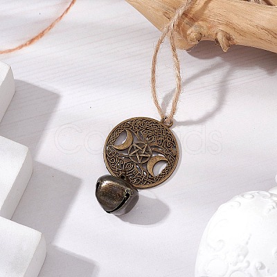 Iron Bell Pendant Decorations HJEW-JM02504-02-1