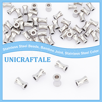 Unicraftale 50Pcs 303 Stainless Steel Beads STAS-UN0055-78-1