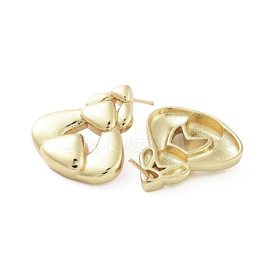 Hollow Teardrop Brass Stud Earrings EJEW-Q811-10G-1