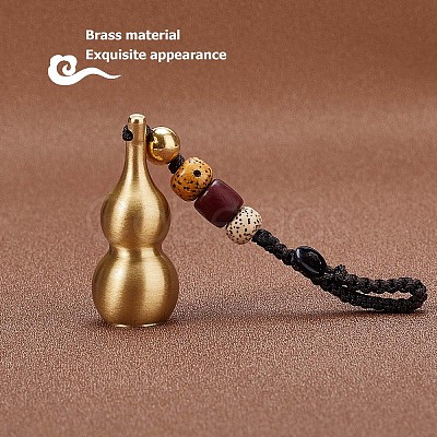 Detachable Brass Gourd Feng Shui Hanging Ornament for Wealth & Success KEYC-WH0036-17G-1