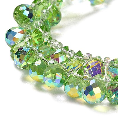Electroplate Glass Beads Strands X-EGLA-D030-17E-1