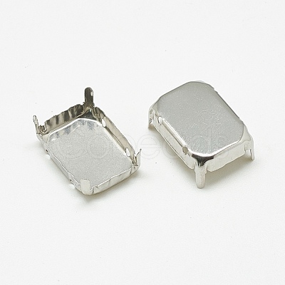 Non-Tarnish 201 Stainless Steel Sew on Prong Settings STAS-T032-05-8x10mm-1