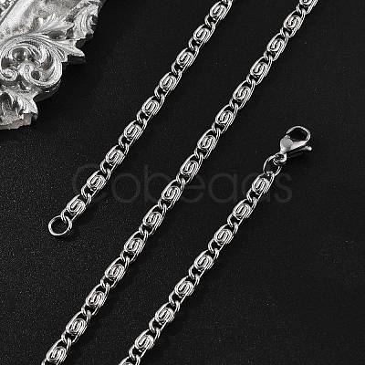 Tarnish Resistant 304 Stainless Steel Lumachina Chain Necklaces NJEW-P226-08P-01-1