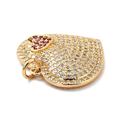 Brass Micro Pave Cubic Zirconia Pendants KK-E015-22G-1