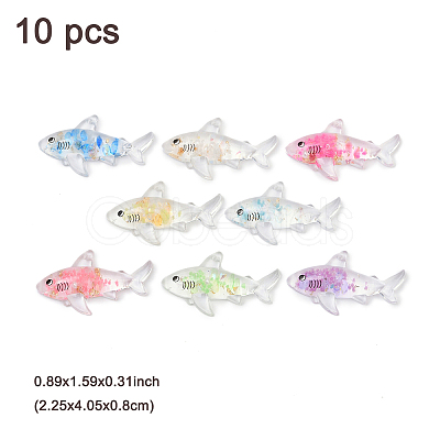 10Pcs Transparent Luminous Acrylic Pendants TACR-FP0001-02C-1