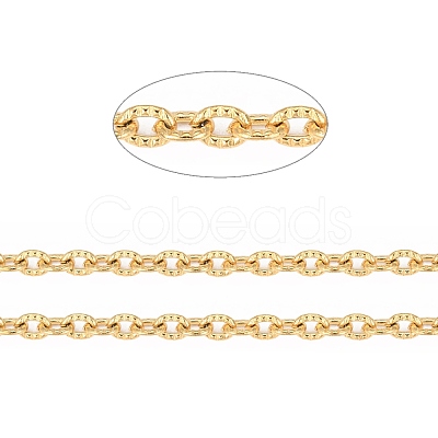 Ion Plating(IP) 304 Stainless Steel Textured Cable Chains CHS-H012-01G-1