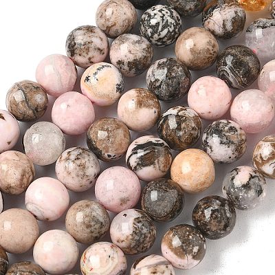 Natural Argentina Rhodonite Beads Strands G-G271-B02-8mm-1