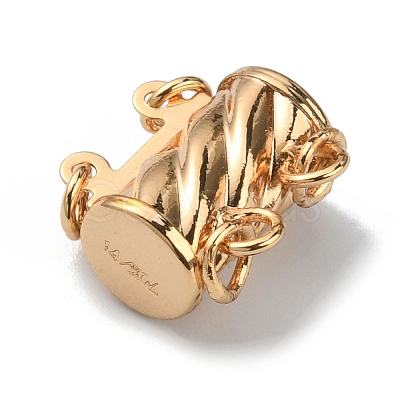2-Strand 4-Hole Brass Box Clasps KK-WH0058-05A-G-1