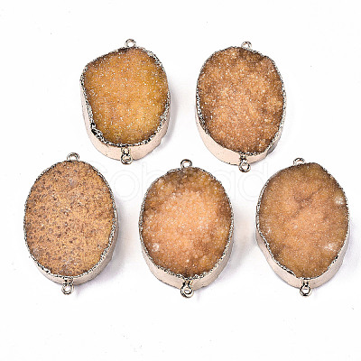 Natural Druzy Agate Links Connectors G-S359-205A-1