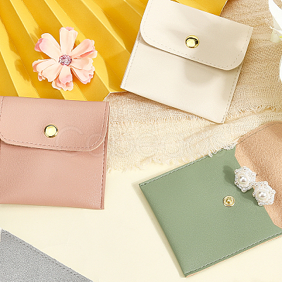 5Pcs 5 Colors PU Imitation Leather Jewelry Storage Bags ABAG-CL0001-04B-1