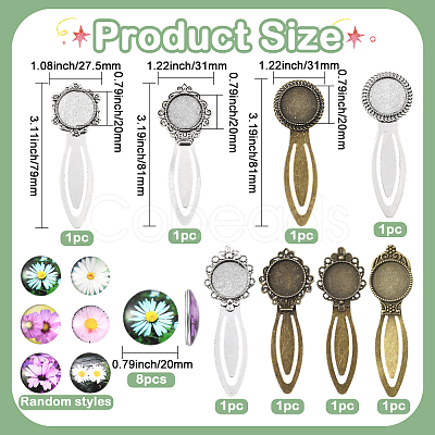DIY Flat Round Bookmark Making Kits DIY-SC0032-07A-1