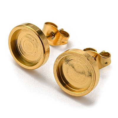 Ion Plating(IP) 304 Stainless Steel Stud Earring Settings STAS-L219-02D-G-1