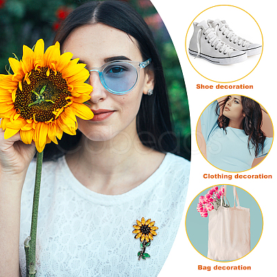 Sunflower Rhinestone Appliques AJEW-WH0367-60-1