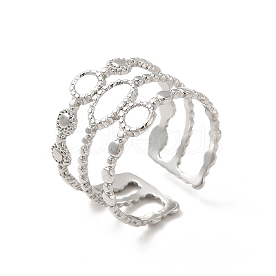 Tarnish Resistant 304 Stainless Steel Open Cuff Ring Findings STAS-E180-08P-1