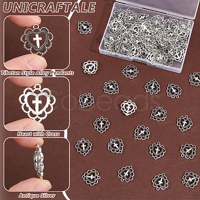 80Pcs Tibetan Style Alloy Pendants TIBE-UN0015-95-1