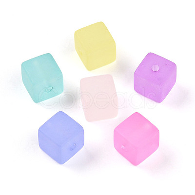 Frosted Transparent Acrylic Beads FACR-N006-03-1