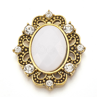 Alloy Acrylic Rhinestone Cabochons RB-N050-01-24AG-1