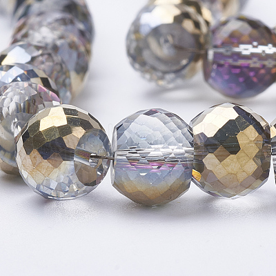 Electroplated Glass Beads Strands EGLA-Q092-8mm-A04-1