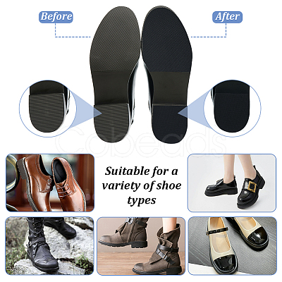 2 Pair 2 Styles Skid Rubber Shoes Bottom FIND-GA0003-82-1