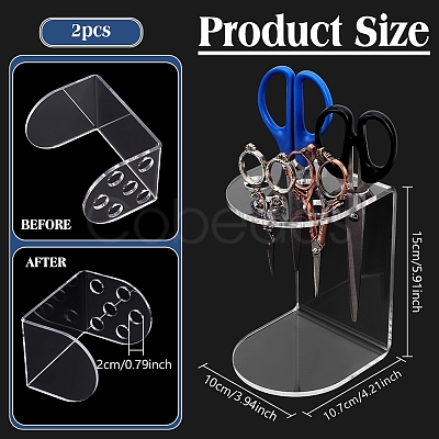 6-Hole Acrylic Scissors Organizer Holder Rack ODIS-WH0329-98-1